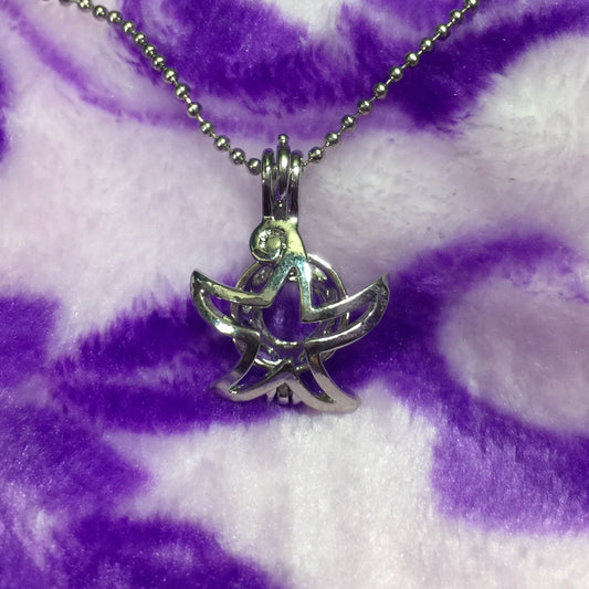 Star Fish Single-Pearl Cage Pendant