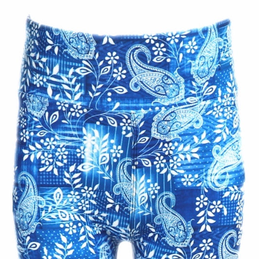 Leggings, Blue Paisley