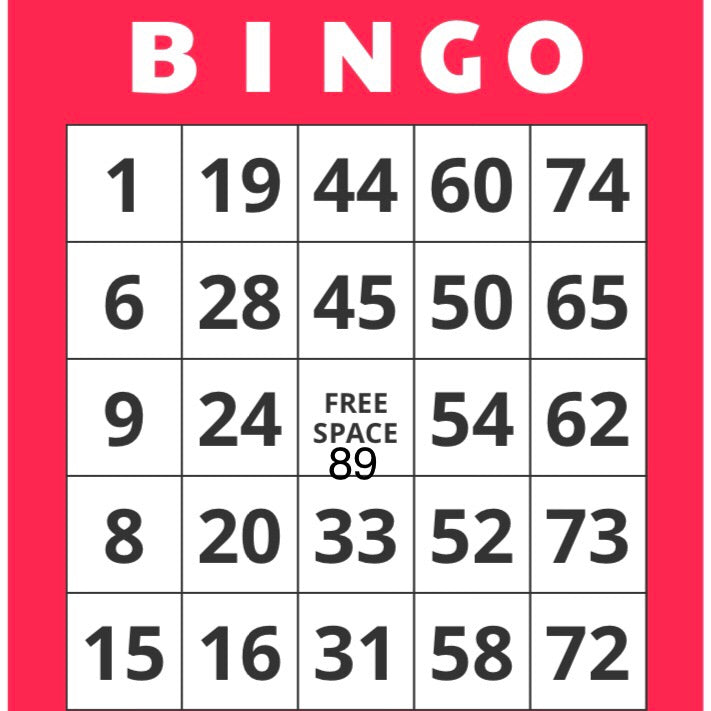 Game, Bingo: 9/19 at 3pm EST