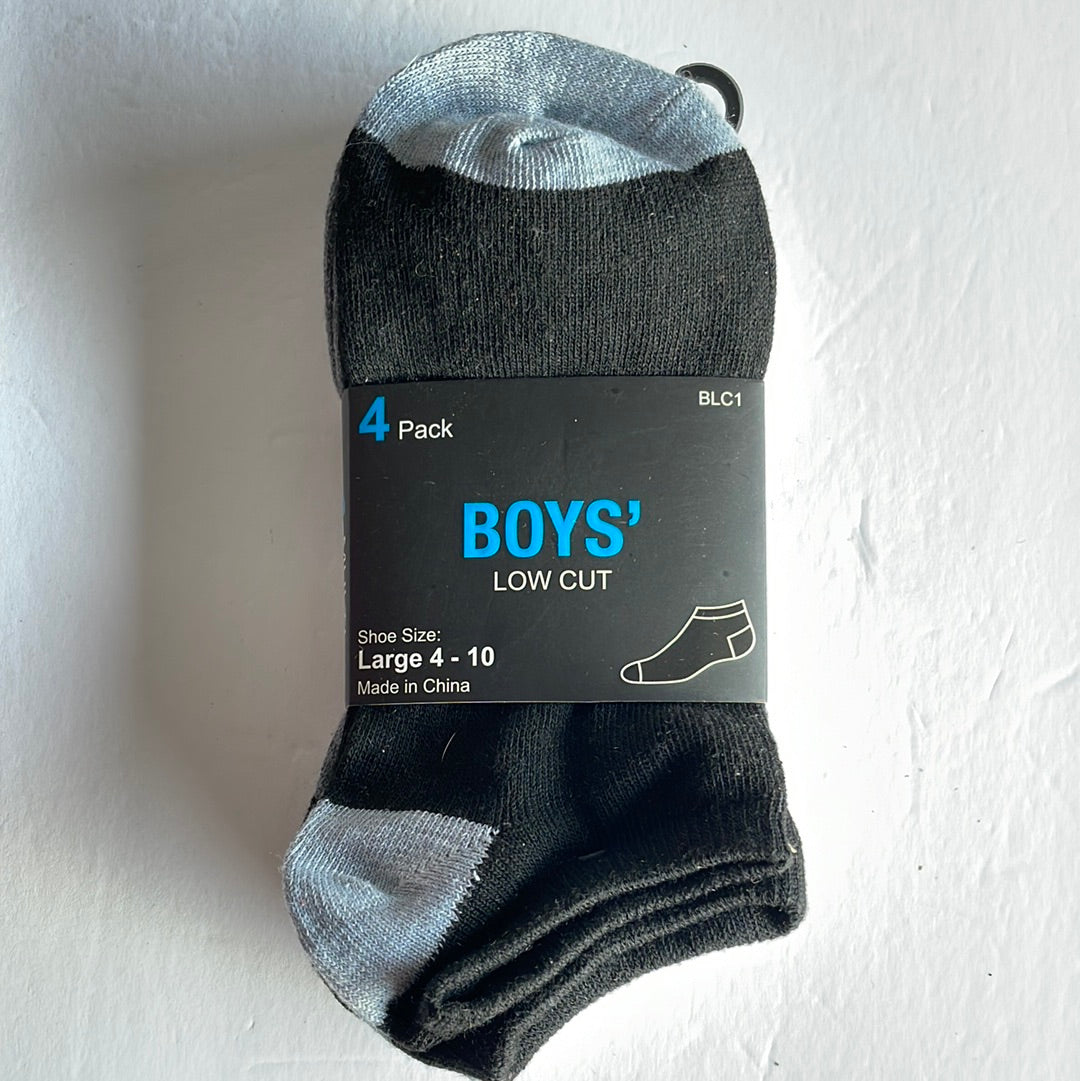 Boy’s Low Cut Socks, 4 Ct