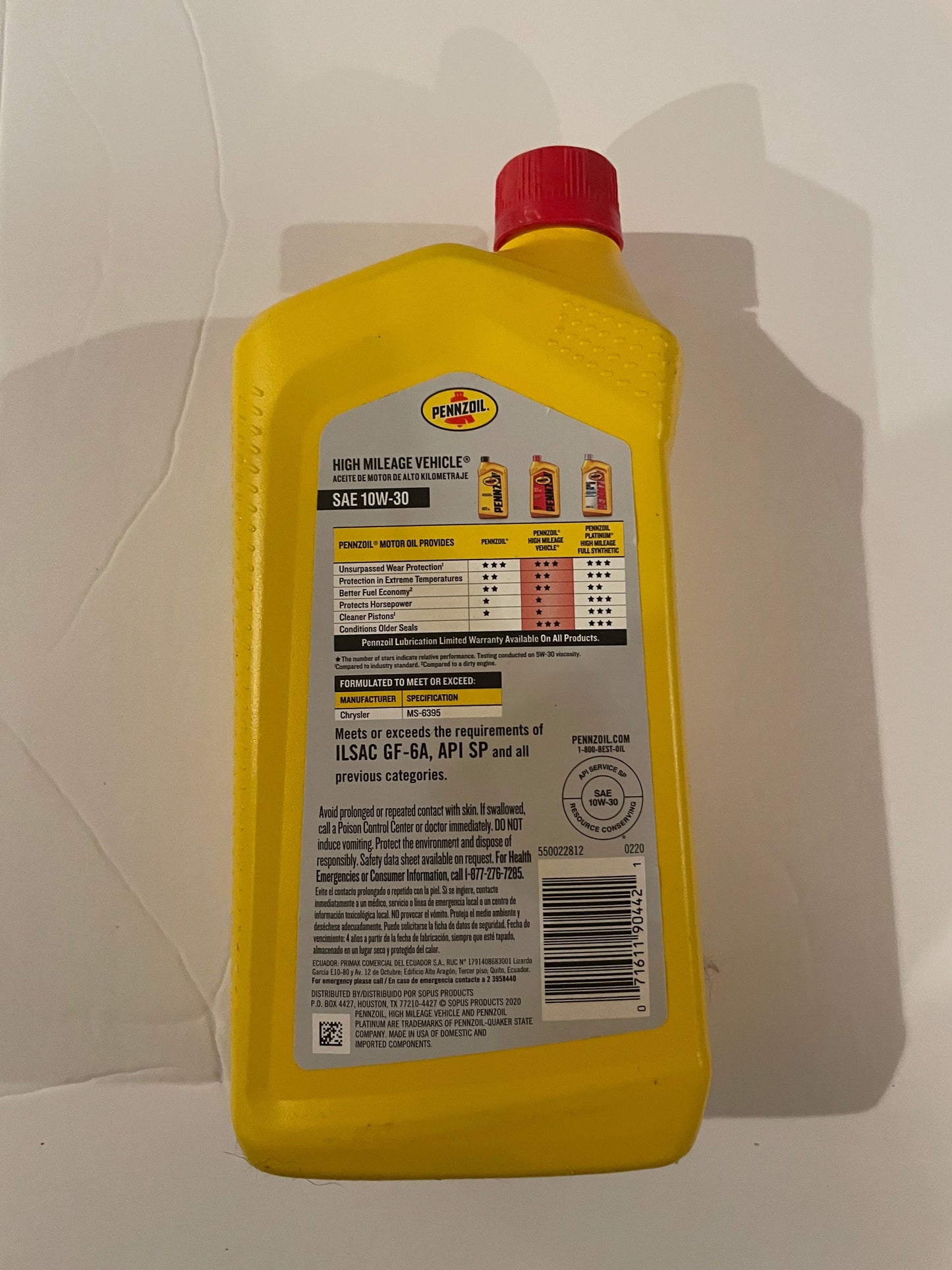 Pennzoil High Mileage Motor Oil