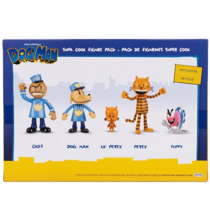 Dog Man 2.5 inch Action Figure Wave 1 Multipack Set with 5 Characters for Child Ages 3+