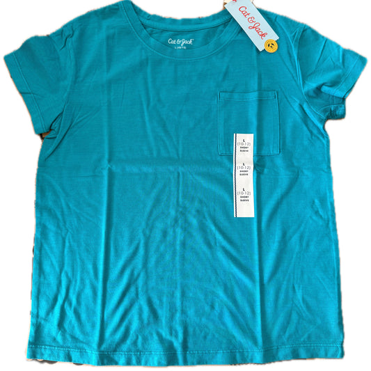 Youth, Cat & Jack Turquoise Pocket T-Shirt, 10-12 (L)