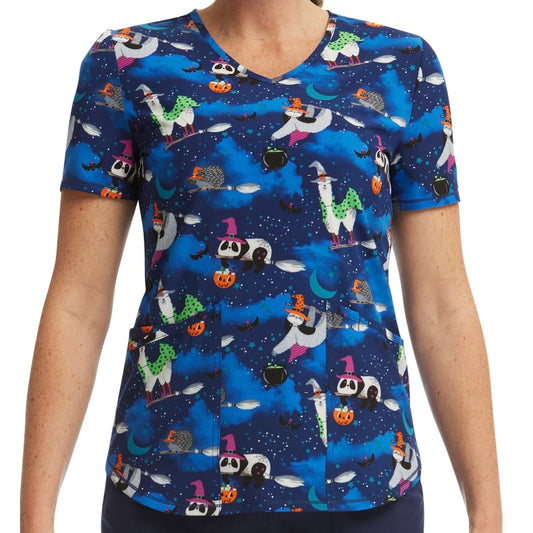 Womens, Halloween Scrub Top