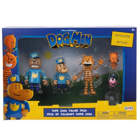 Dog Man 2.5 inch Action Figure Wave 1 Multipack Set with 5 Characters for Child Ages 3+
