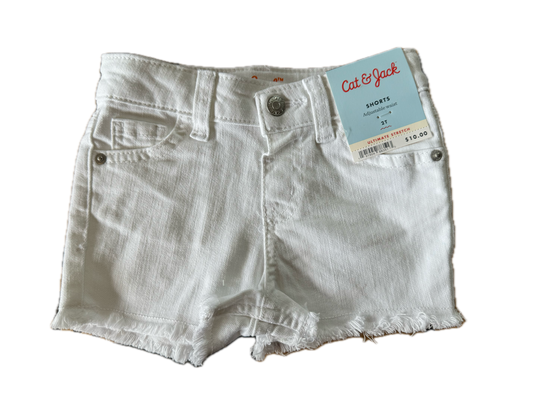 Youth, Cat & Jack White Denim Cutoff Jean Shorts, Size 2T