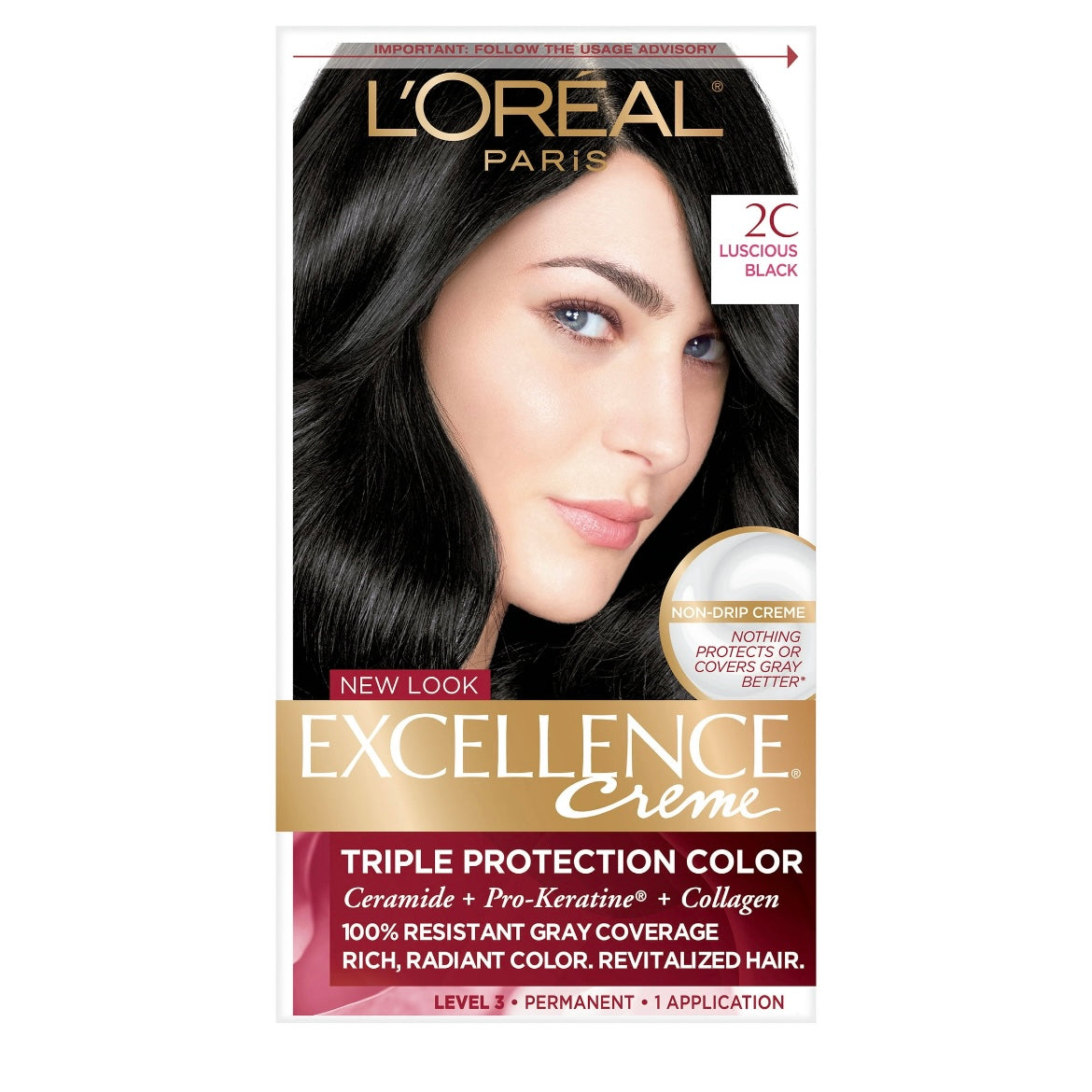 L'Oreal Paris Excellence Creme Permanent Triple Protection Hair Color, 1 Kit