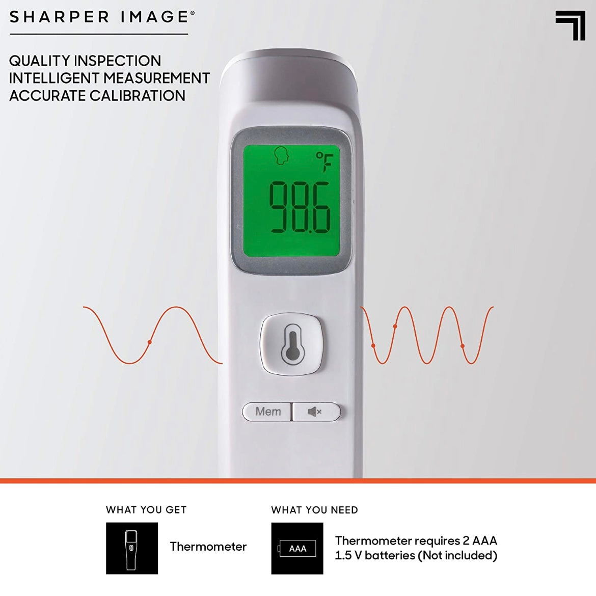 SHARPER IMAGE Digital Touchless Smart Forehead Thermometer