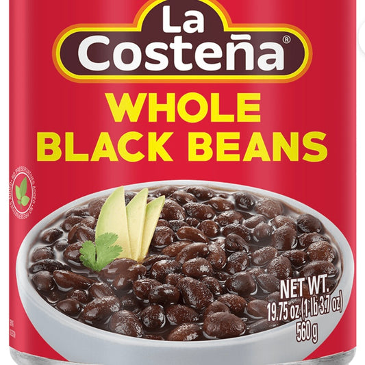 La Costeña Whole Black Beans, 19.75oz