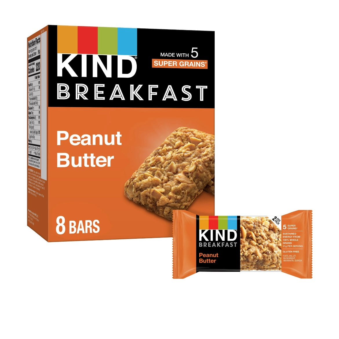 Kind Breakfast Peanut Butter Bars, 8ct