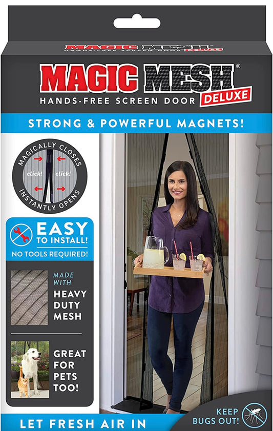 Magic Mesh Deluxe- Black- Hands Free Magnetic Screen Door