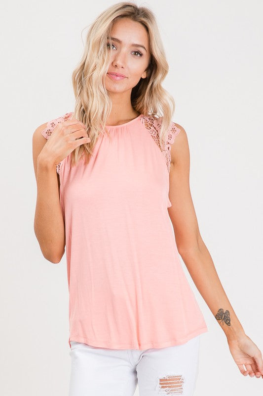 Top, Lace Sleeveless Top
