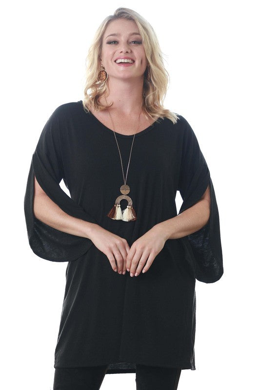Tops, Knit Tunic with Tulip Sleeves