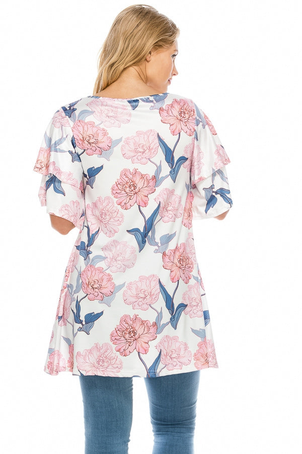 Tops, Floral Print Tunic