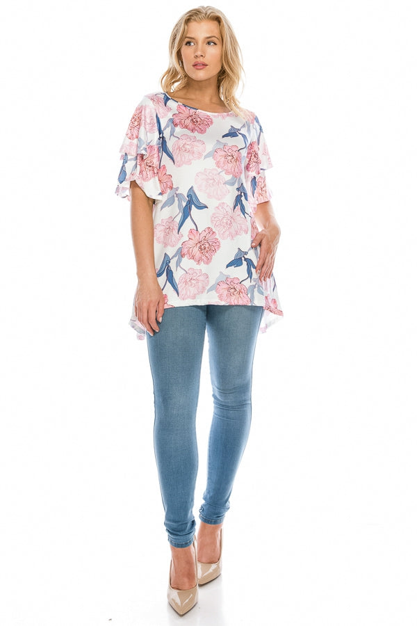 Tops, Floral Print Tunic