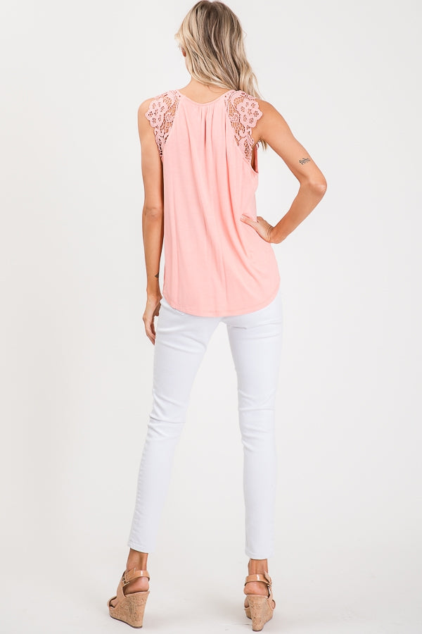 Top, Lace Sleeveless Top
