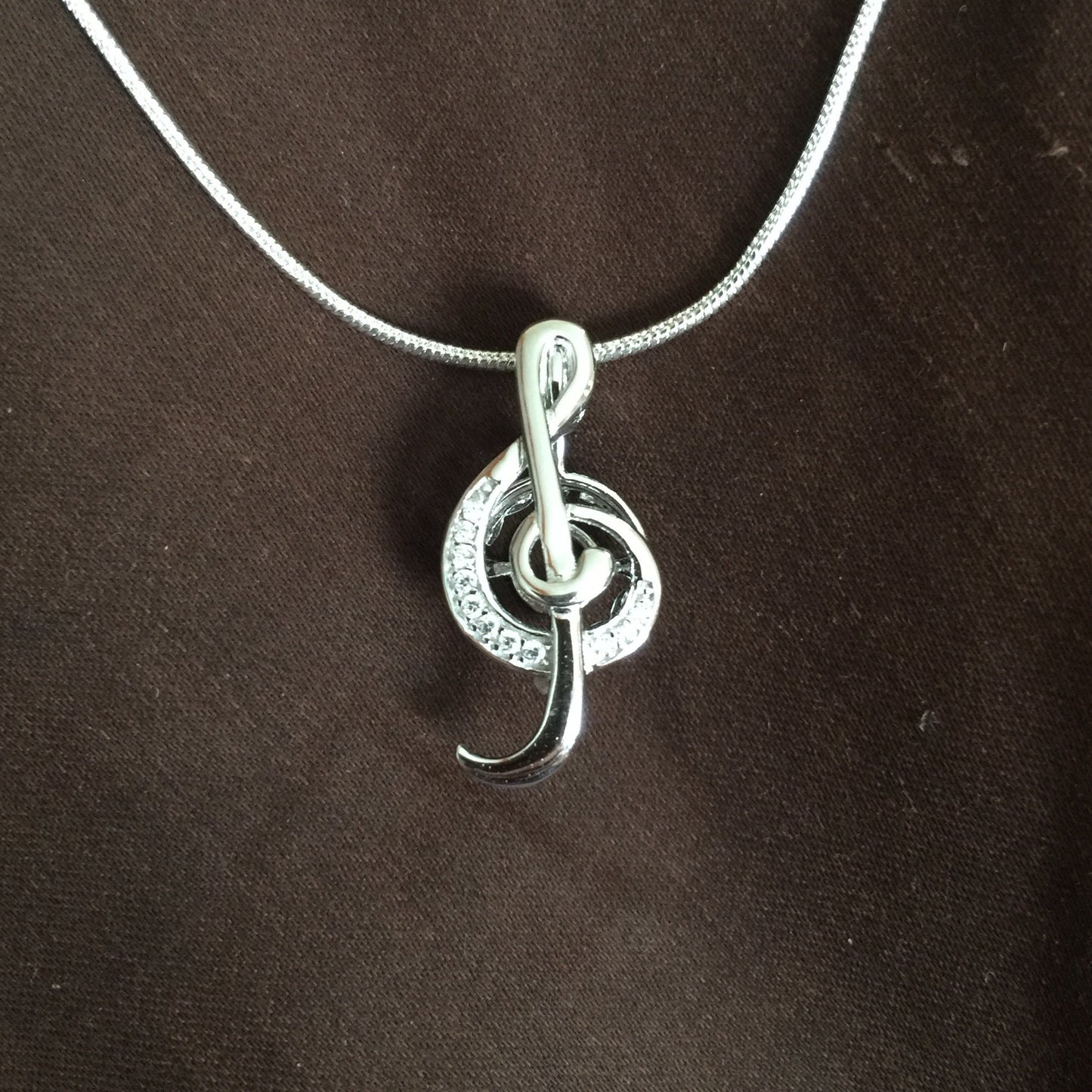 Treble Clef Single-Pearl Cage Pendant (Sterling Silver)