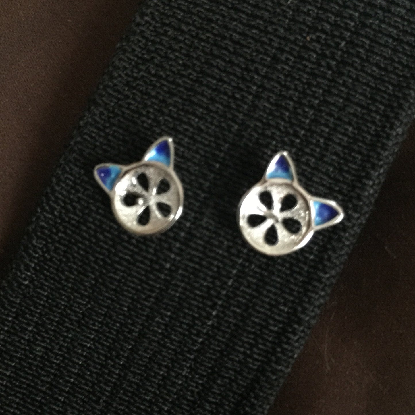 Cat Ears Earring Mounting (Sterling silver)
