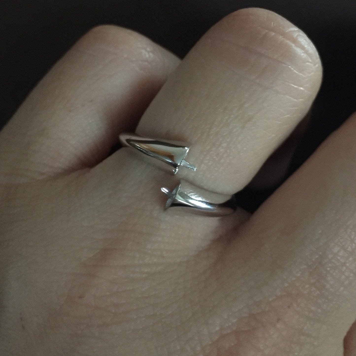 Basic Double-Pearl Ring Mounting (Sterling silver)
