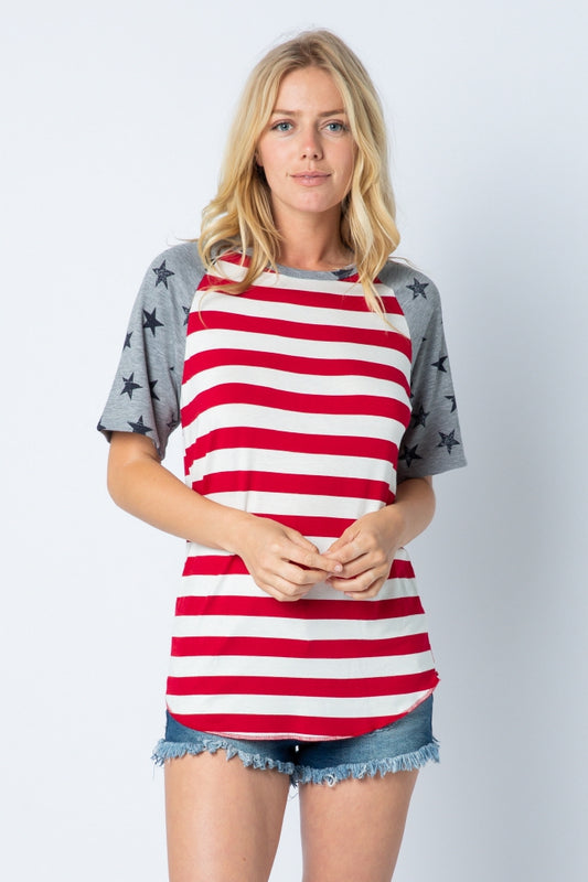 Top, Stars and Stripes Short Sleeve