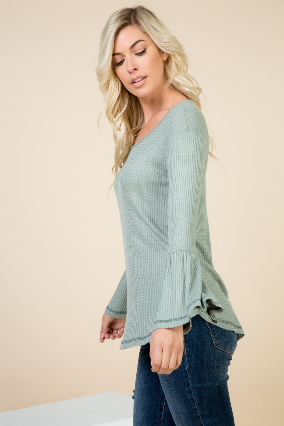 Tops, Solid Bell Long Sleeve Top