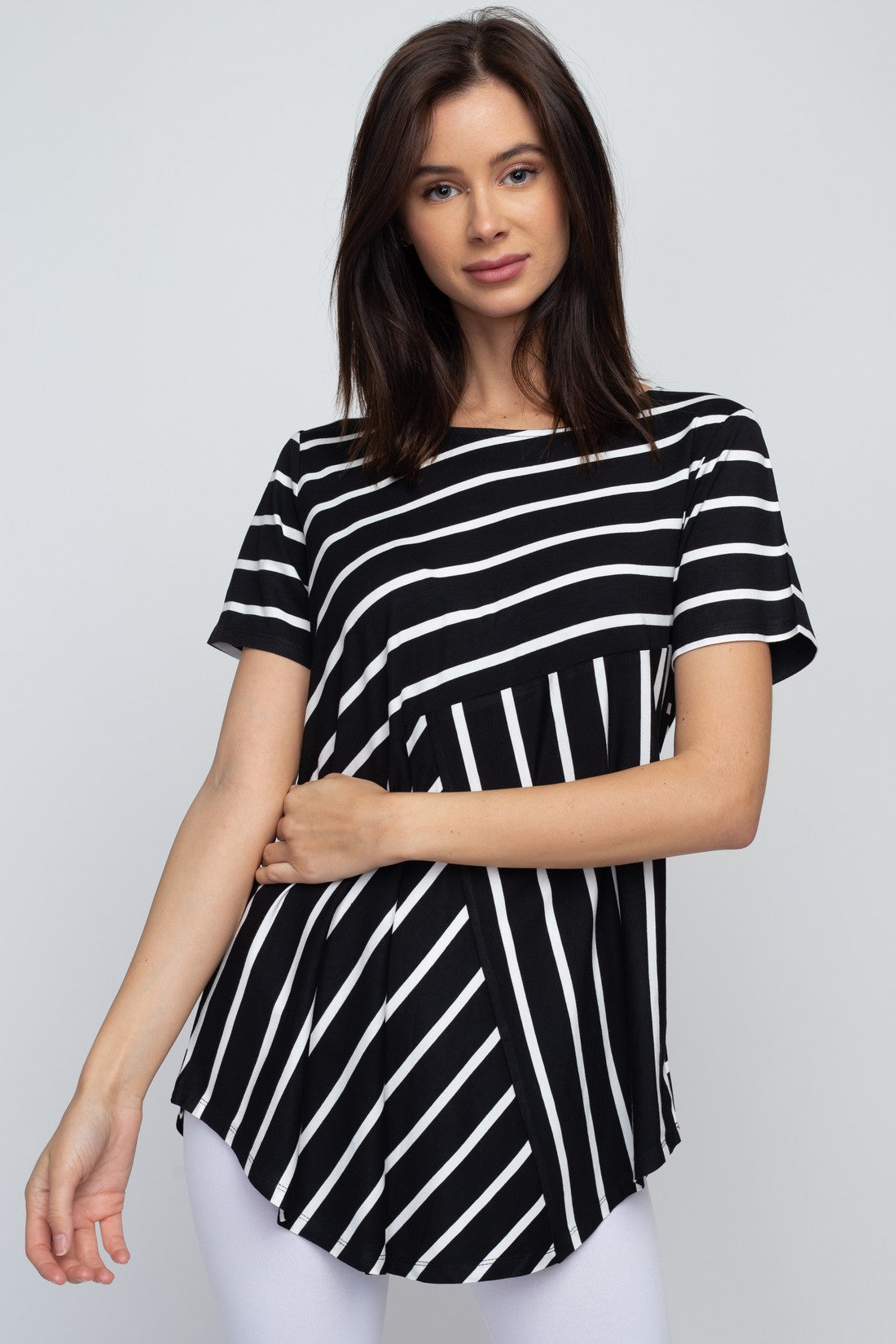 Tops, All Around Stripes Short Sleeve