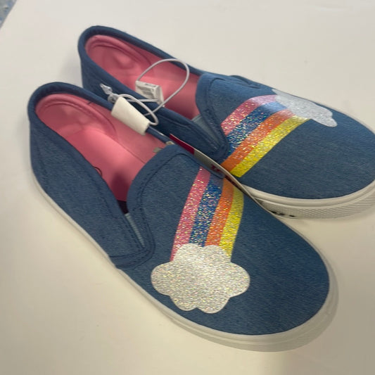 Youth Swiggles Denim Blue Rainbow Slip On Shoe