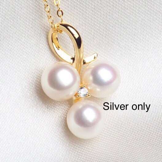 Triple Pearl Multi-Pearl Necklace (Sterling silver)