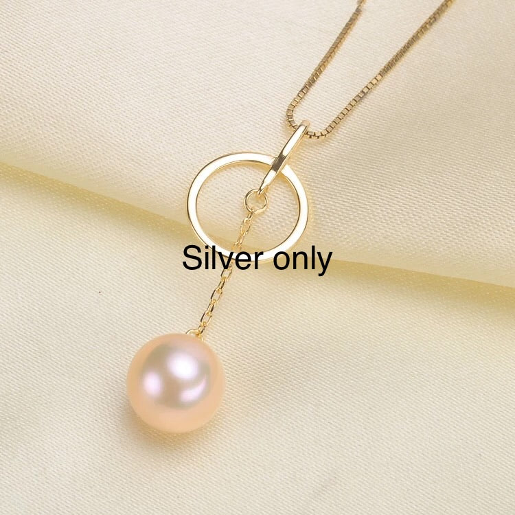 Circle Hanger Single-Pearl Pendant Mounting (Sterling silver)