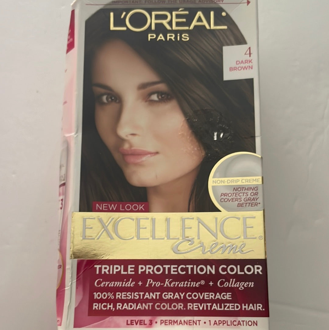 L'Oreal Paris Excellence Creme Permanent Triple Protection Hair Color, 1 Kit