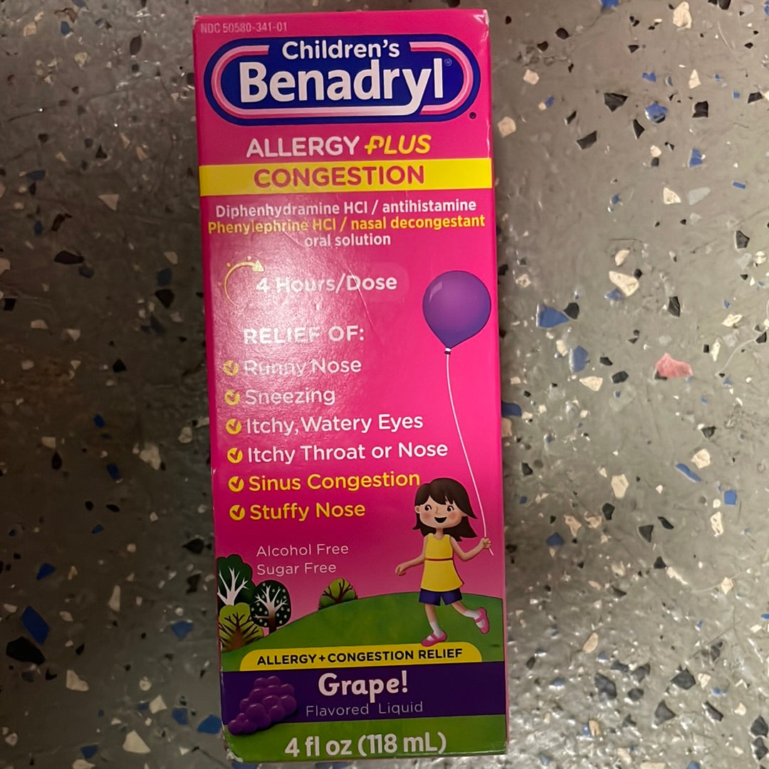 Youth, Children’s Benadryl Allergy Plus Congestion
