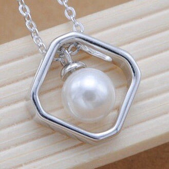 Pearl Squared Single-Pearl Pendant Mounting (Sterling silver)
