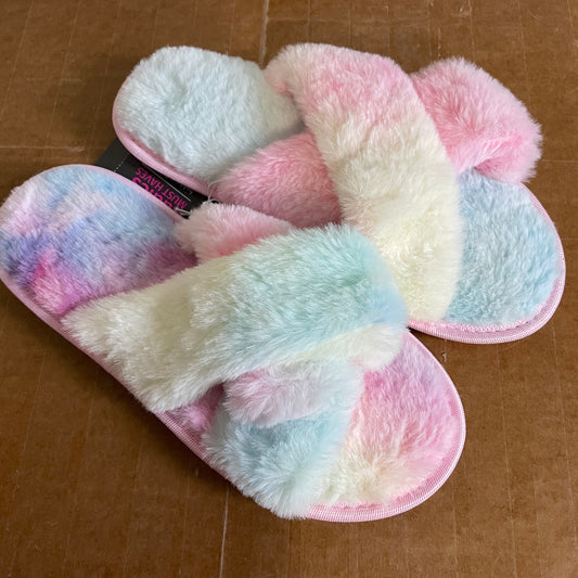 Womens, Criss Cross Tie Dyed Slippers