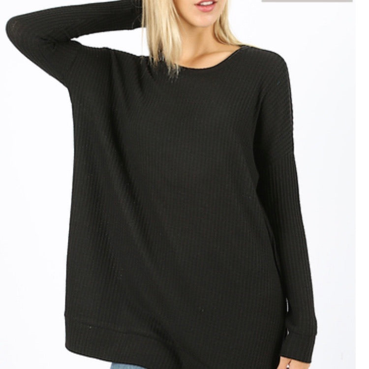 Tops, Brushed Thermal Round Neck Sweater