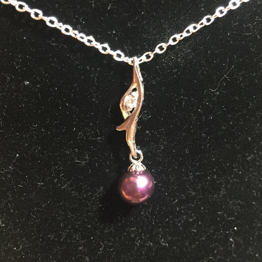 Simple 2 Single-Pearl Pendant Mounting (Sterling silver)