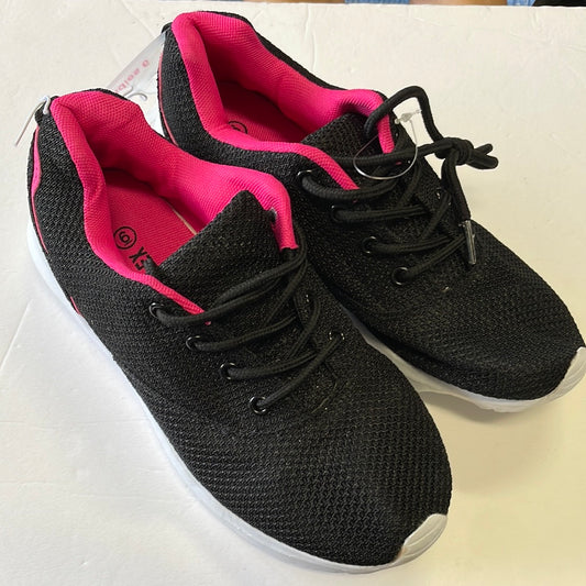 Women’s, Black Athletic  Shoes W/Pink Accents