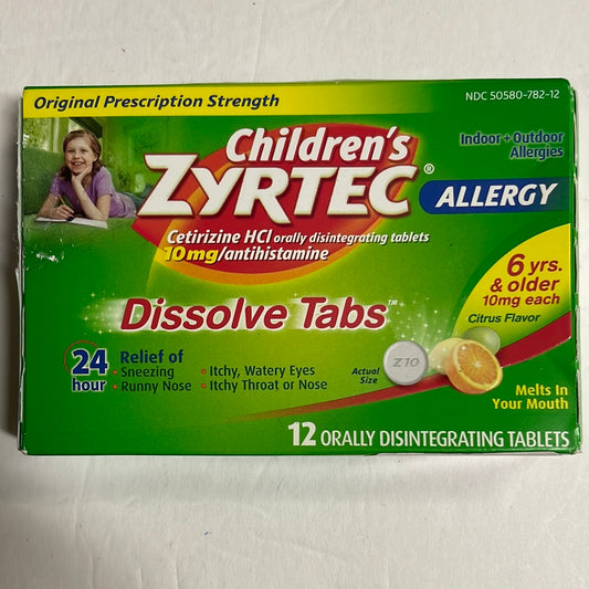 Children’s Zyrtec Allergy Dissolve Tablets, 12ct