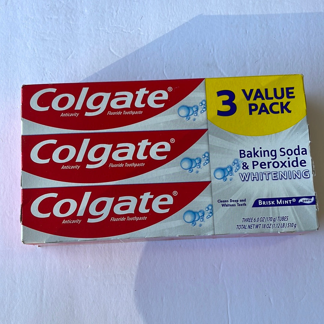 Colgate Baking Soda And Peroxide Whitening Toothpaste, 3 pack