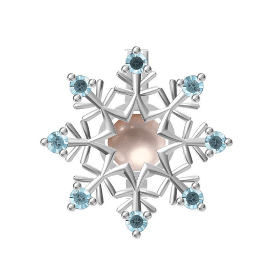Snowflake Single-Pearl Cage Pendant (Sterling Silver)