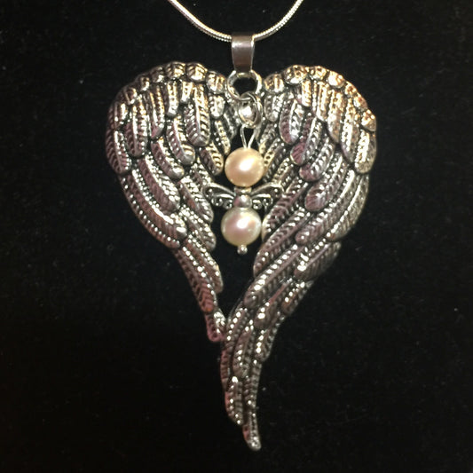 Angel Wings Multi or Single Pearl Cage Pendant / Key Chain