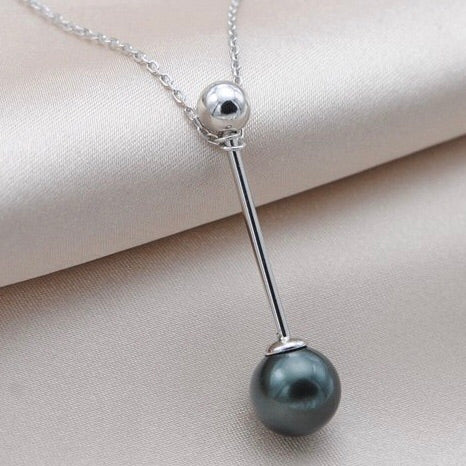 Barbell Single-Pearl Pendant Mounting (Sterling silver)