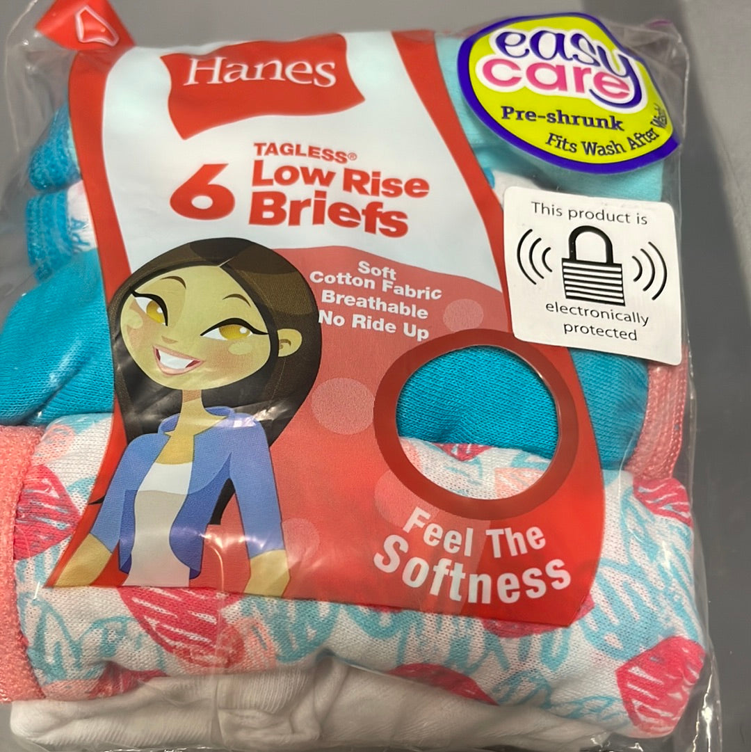 Girl’s Hanes Low Rise Briefs Underwear