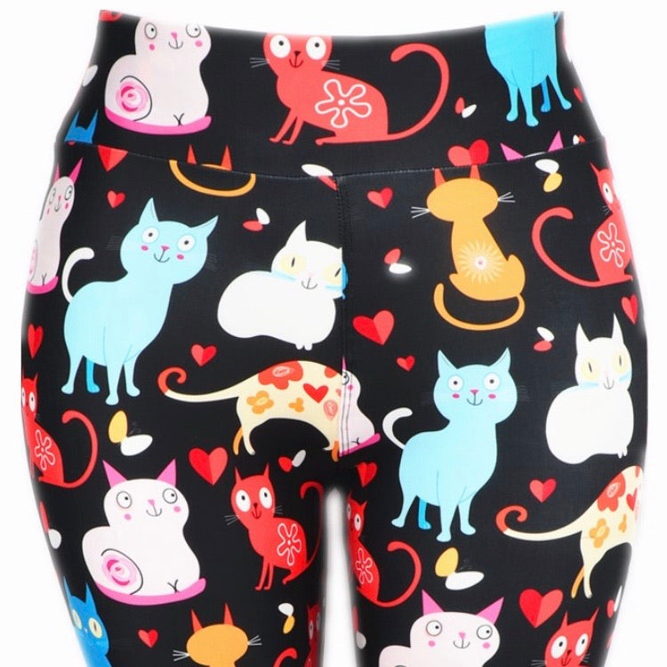 Leggings, Colorful Kitty Cats