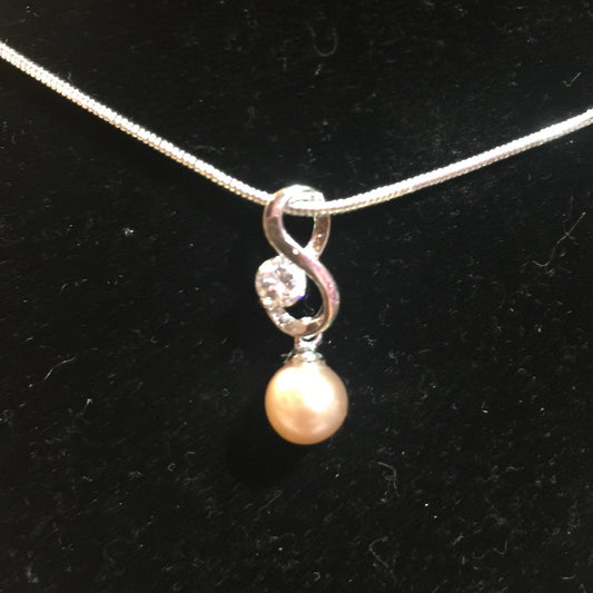 Infinity Eight Single-Pearl Pendant Mounting (Sterling silver)