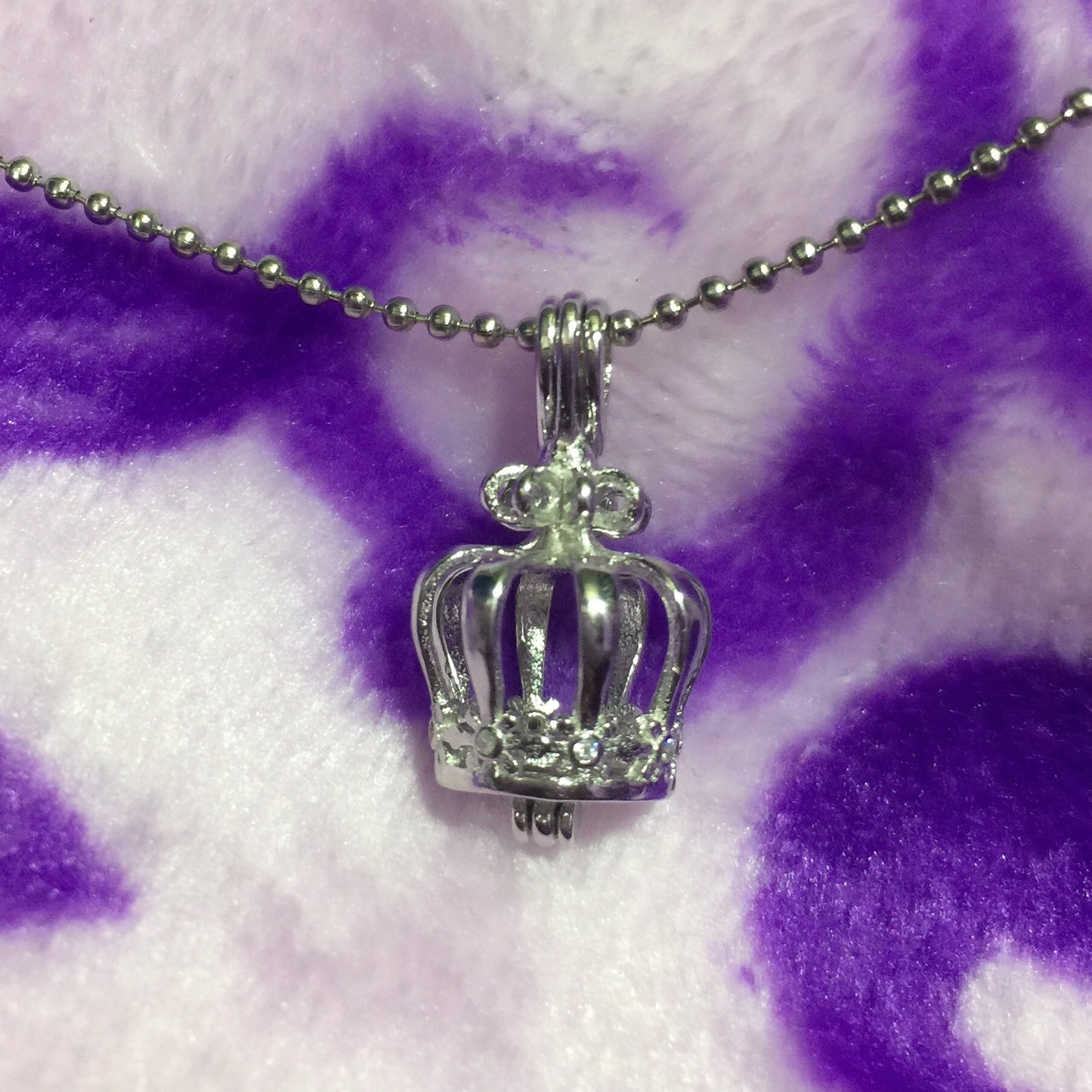Crown Single-Pearl Cage Pendant (Sterling Silver)