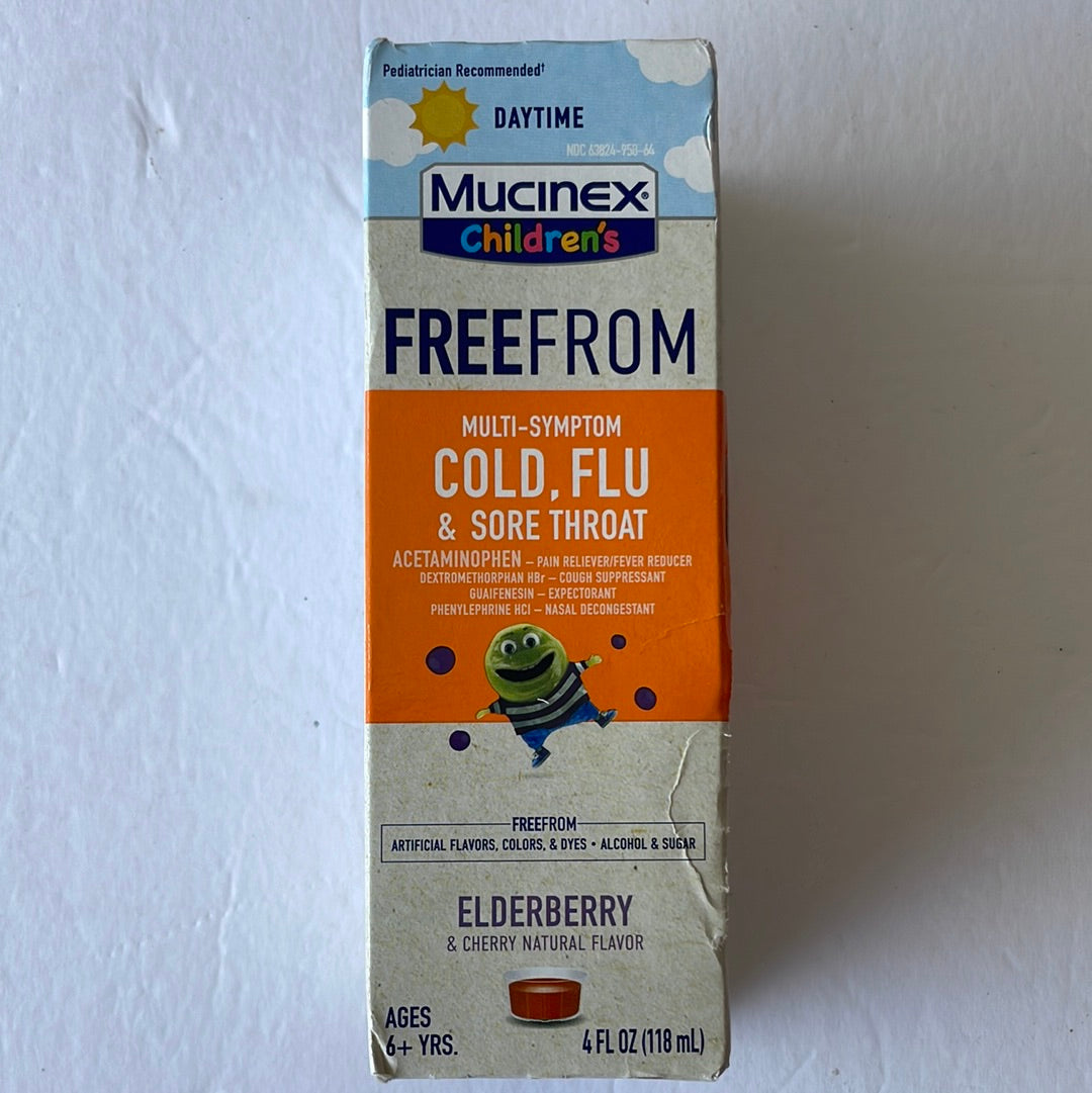 Mucinex Children’s Liquid Free From Multi-Symptom Cold And Sore