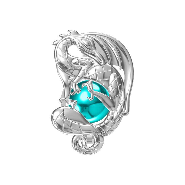 Dragon Single-Pearl Cage Pendant (Sterling Silver)