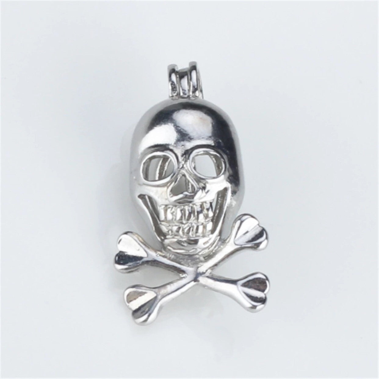 Skull Single-Pearl Cage Pendant