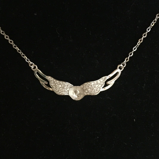 Wings Single-Pearl Necklace Mounting (Sterling silver)