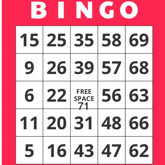 Game, Bingo: 9/19 at 3pm EST